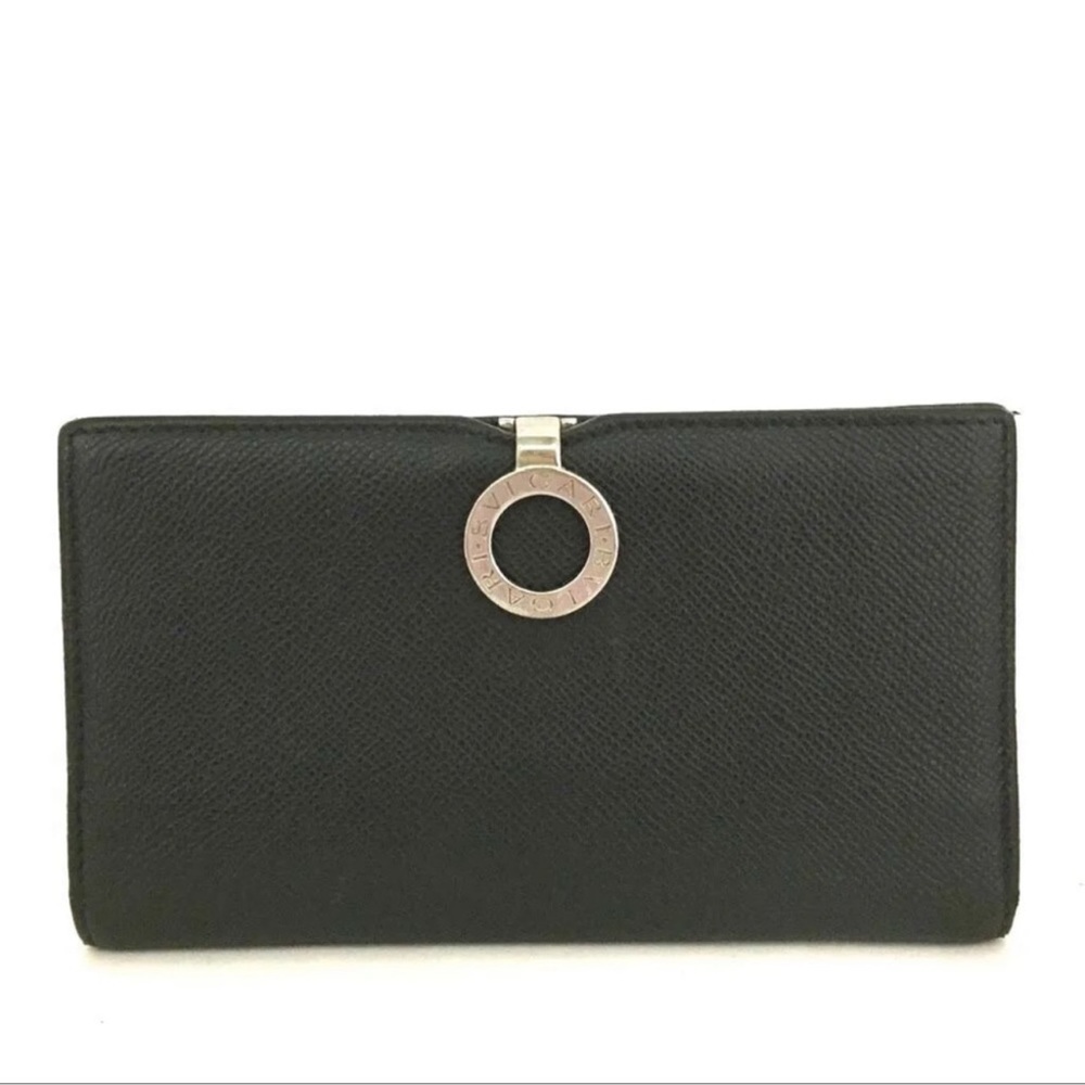 Bulgari Saffiano leather bifold wallet